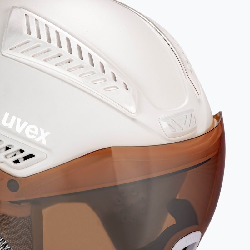 Kask narciarski UVEX Hlmt 600 visor all white mat 6