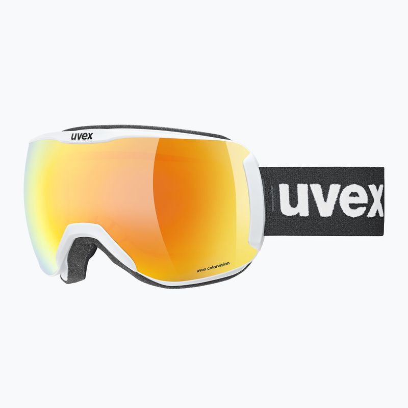 Gogle narciarskie UVEX Downhill 2100 CV Race white matt/mirror orange clear