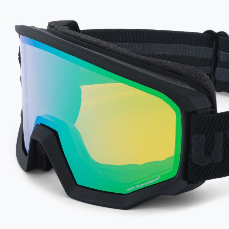 Gogle narciarskie UVEX Athletic FM black matt/mirror green/clear/lasergold lite 5