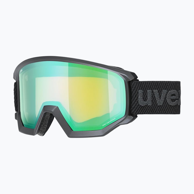Gogle narciarskie UVEX Athletic FM black matt/mirror green/clear/lasergold lite 7