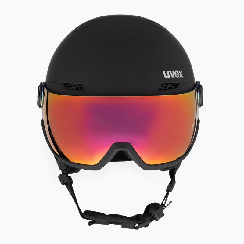 Kask narciarski UVEX Wanted Visor black matt/mirror red smoke 2