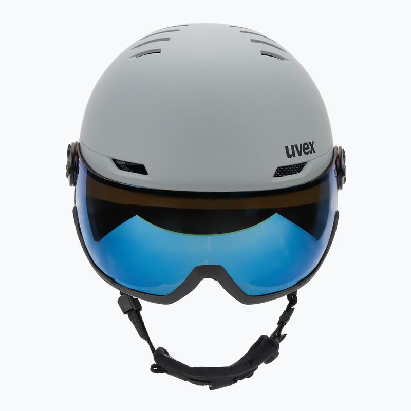 Kask narciarski UVEX Wanted Visor rhino matt/mirror blue/smoke 2