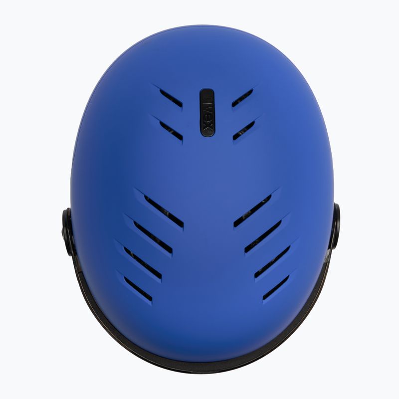 Kask narciarski dziecięcy UVEX Rocket Visor Jr blue matt/mirror blue/smoke 6