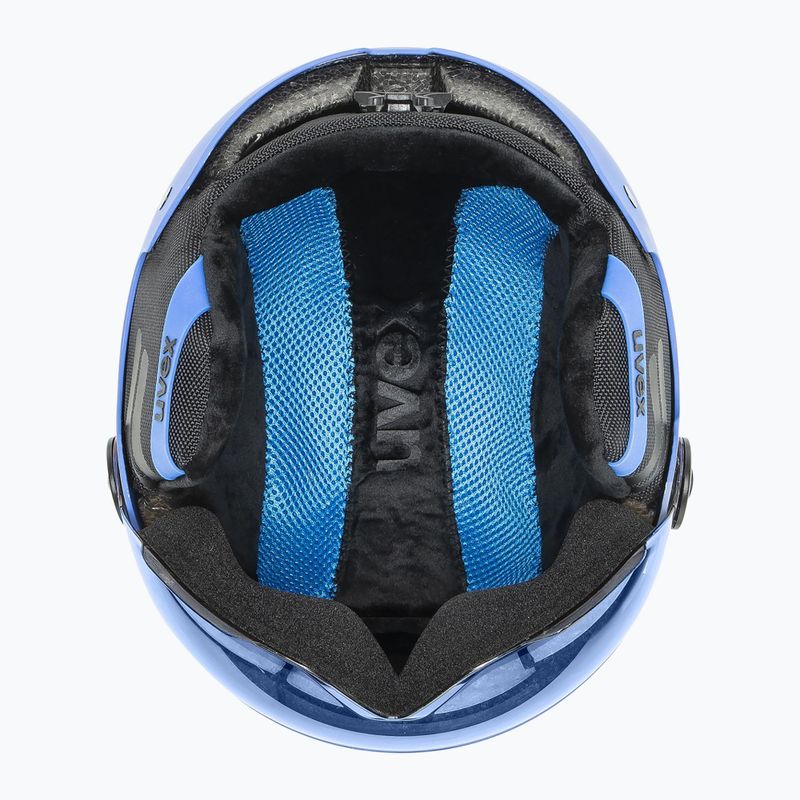 Kask narciarski dziecięcy UVEX Rocket Visor Jr blue matt/mirror blue/smoke 5
