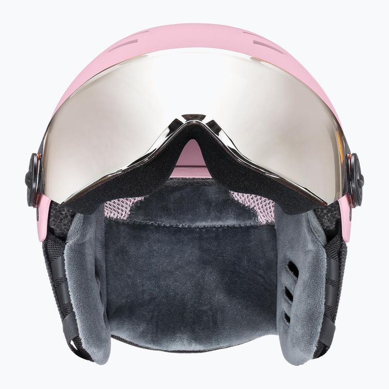 Kask narciarski dziecięcy UVEX Rocket Visor Jr pink confetti matt/mirror silver/lasergold lite 3