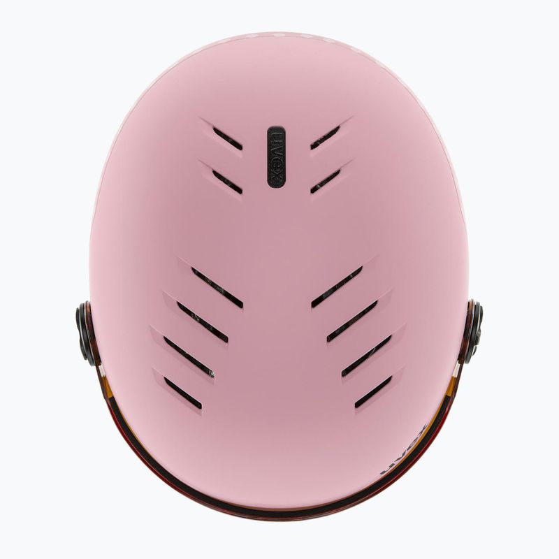 Kask narciarski dziecięcy UVEX Rocket Visor Jr pink confetti matt/mirror silver/lasergold lite 6