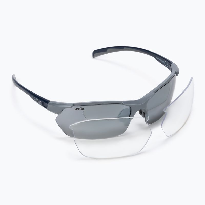 Okulary przeciwsłoneczne UVEX Sportstyle 114 Set rhino deep space mat/litemirror silver/orange 7
