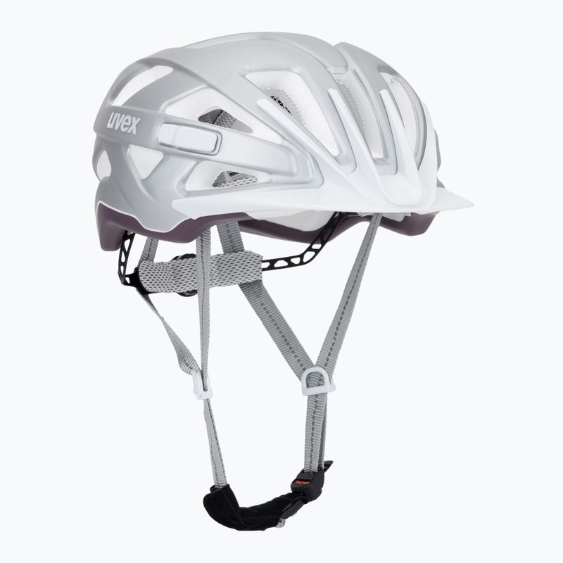 Kask rowerowy UVEX City Active silver/plum matt