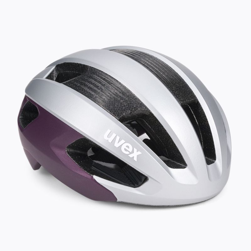 Kask rowerowy UVEX Rise CC WE silver plum we