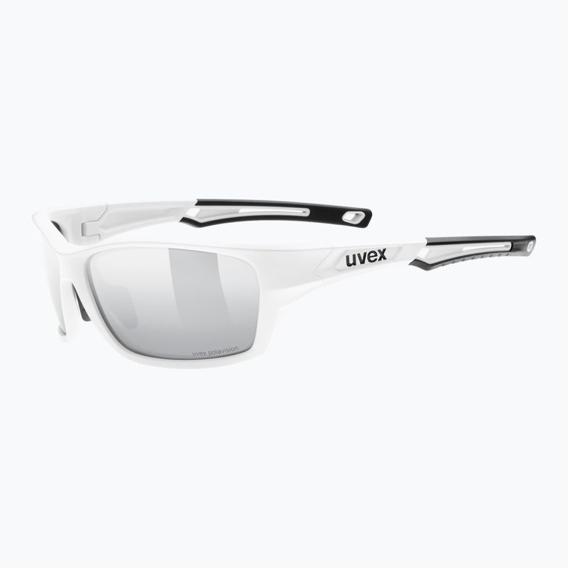 Okulary przeciwsłoneczne UVEX Sportstyle 232 P white matt/polavision mirror silver 5