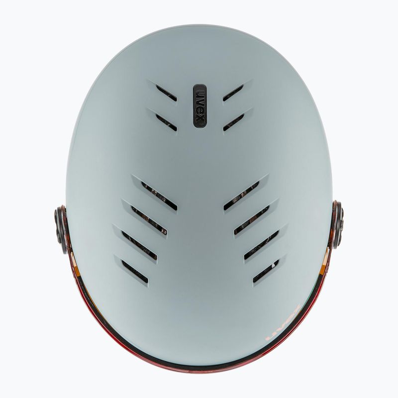 Kask narciarski dziecięcy UVEX Rocket Visor Jr rhino/blush matt/mirror silver/lasergold lite 5
