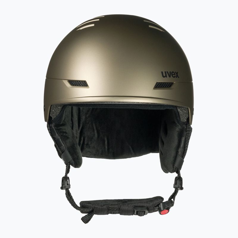 Kask narciarski UVEX Wanted Soft gold silver stripes mat 2