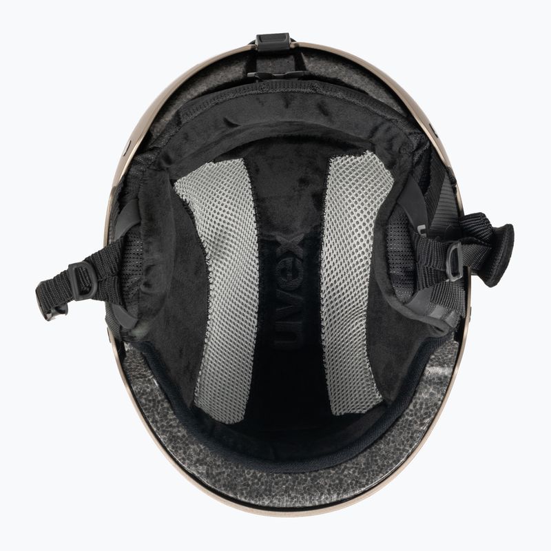 Kask narciarski UVEX Wanted Soft gold silver stripes mat 5