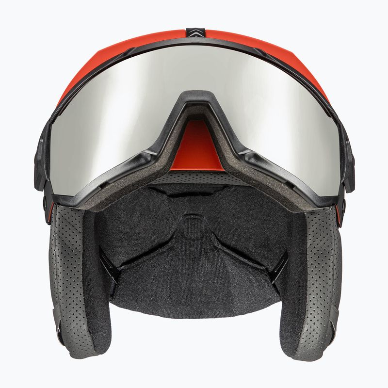 Kask narciarski UVEX Instinct Visor fierce red/black matt/mirror silver/smoke 11