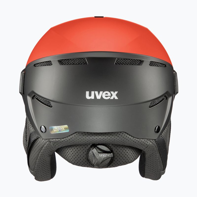 Kask narciarski UVEX Instinct Visor fierce red/black matt/mirror silver/smoke 12