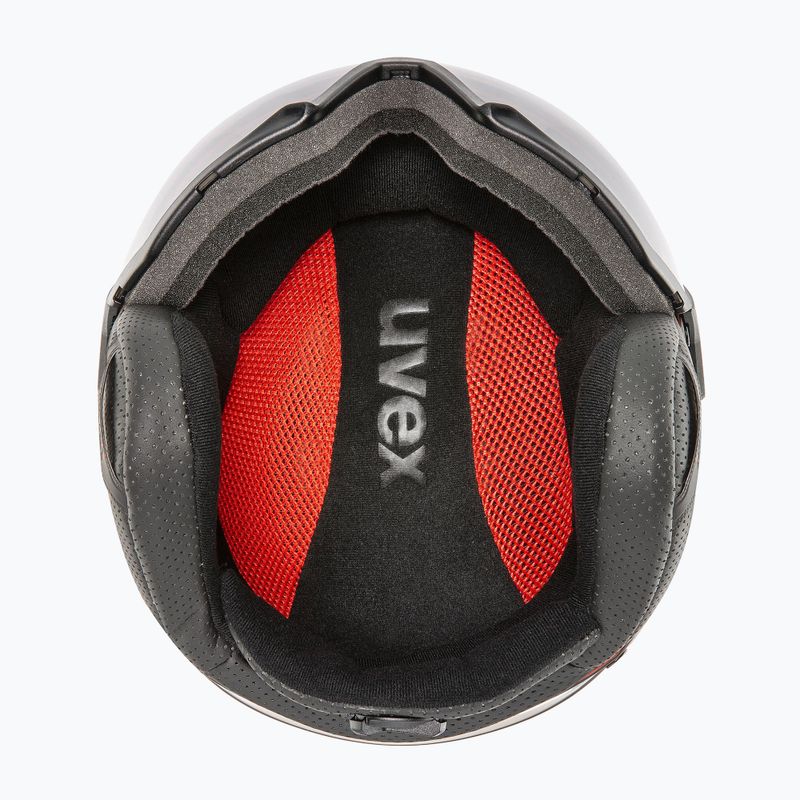 Kask narciarski UVEX Instinct Visor fierce red/black matt/mirror silver/smoke 14