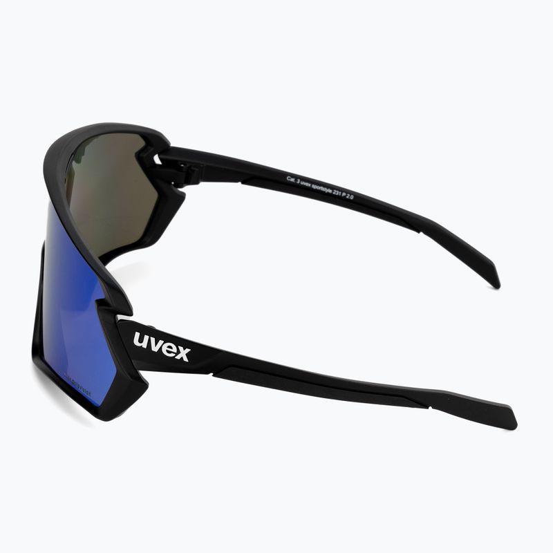 Okulary przeciwsłoneczne UVEX Sportstyle 231 2.0 P black matt/mirror blue 4