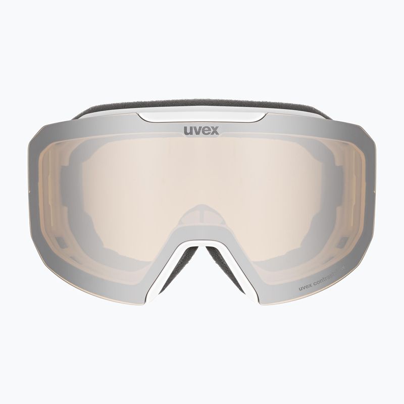 Gogle narciarskie UVEX Evidnt Attract CV white matt/mirror silver/contr yellow/clear 2