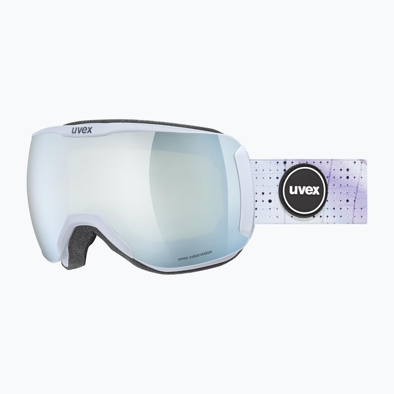 Gogle narciarskie damskie UVEX Downhill 2100 CV WE arctic blue matt/mirror white/colorvision green