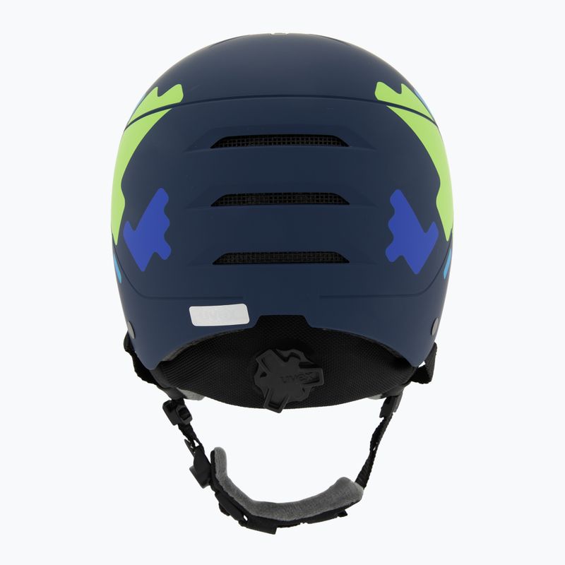 Kask narciarski dziecięcy UVEX Rocket Visor Jr blue puzzle matt/mirror blue/smoke 4