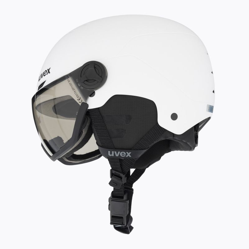 Kask narciarski UVEX Wanted Visor Pro V white matt/variomatc smoke 5