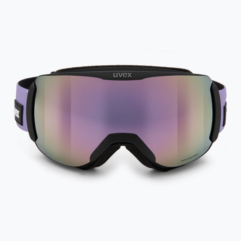 Gogle narciarskie UVEX Downhill 2100 CV black matt/mirror lavender green 2