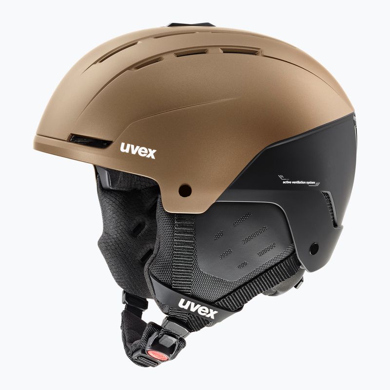 Kask narciarski UVEX Stance brown/black matt 2