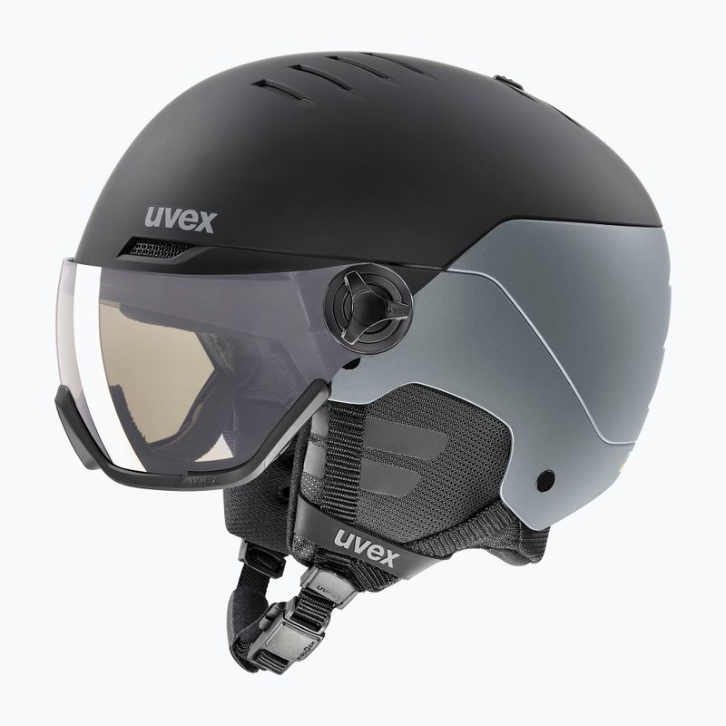 Kask narciarski UVEX Wanted Visor Pro V black/silver matt