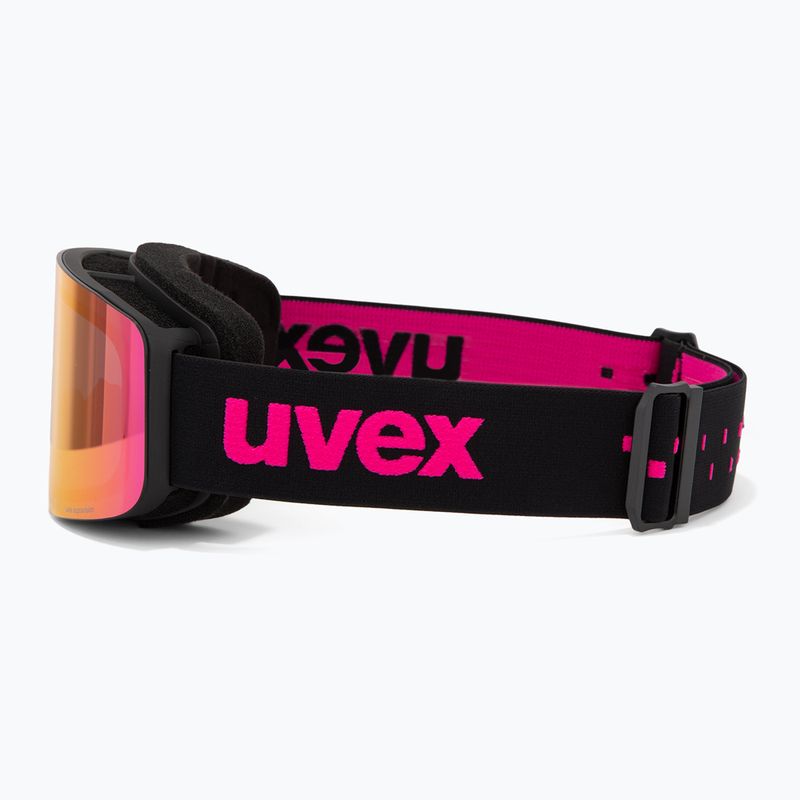Gogle narciarskie dziecięce UVEX Pwdr FM black matt/mirror pink green clear 4