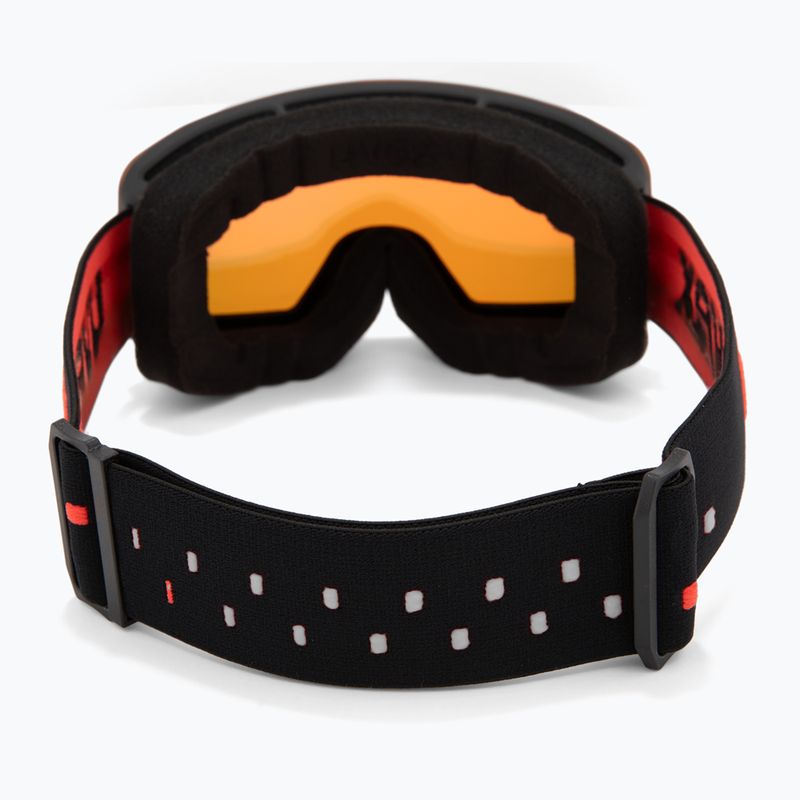 Gogle narciarskie dziecięce UVEX Pwdr FM black matt/mirror red orange clear 3