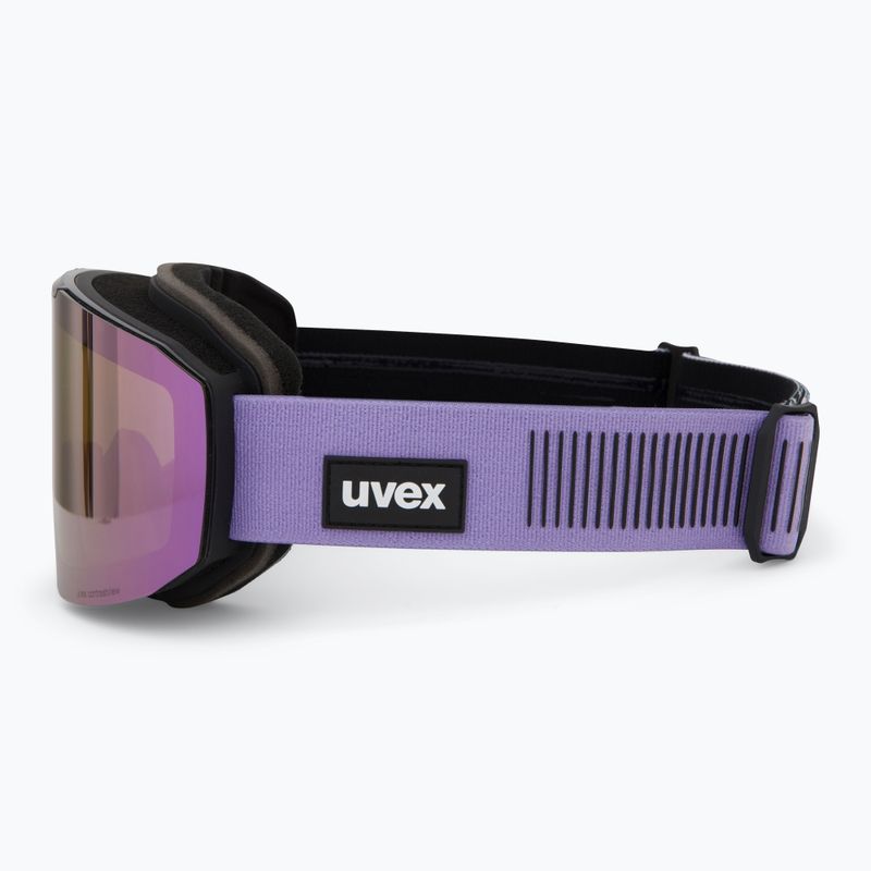 Gogle narciarskie UVEX Evidnt Attract S + case black matt/mirror lavender yellow clear 4
