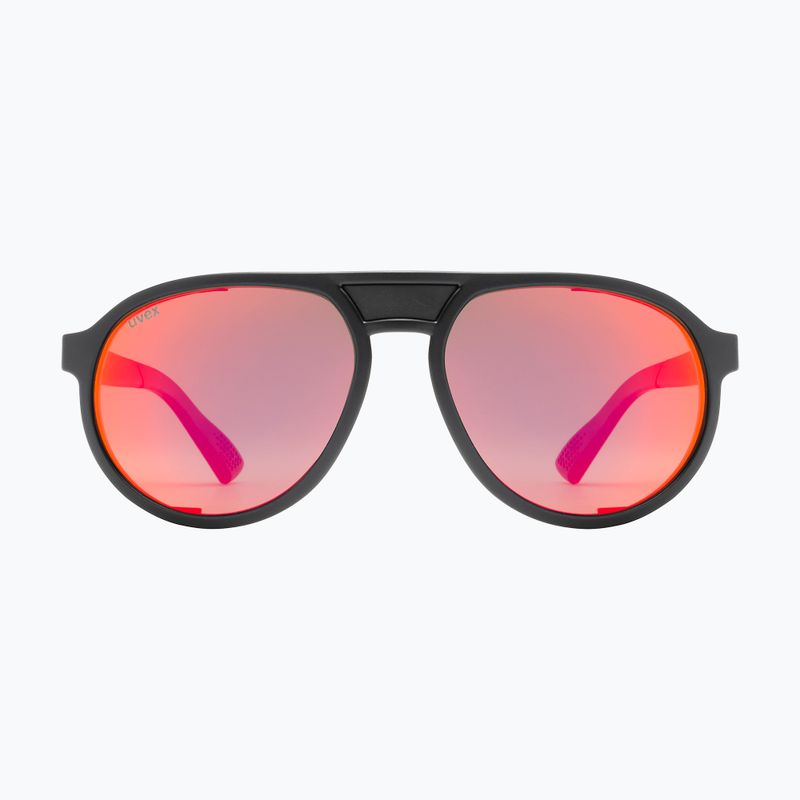Okulary przeciwsłoneczne UVEX MTN Classic Pure black matt/mirror red 2