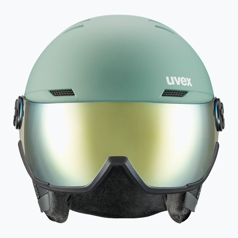 Kask narciarski UVEX Wanted Visor oxid green matt/mirror gold/smoke