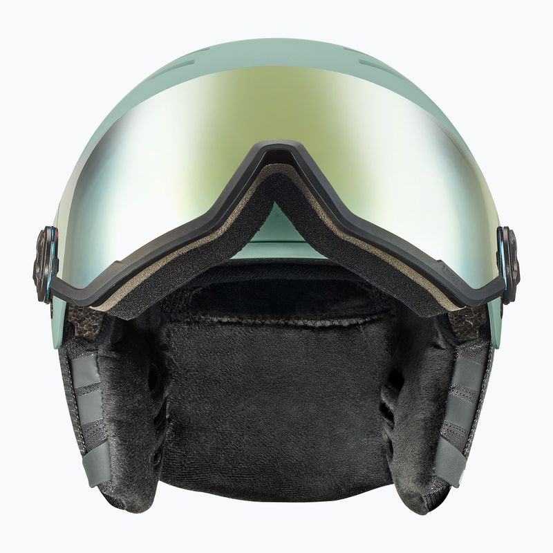 Kask narciarski UVEX Wanted Visor oxid green matt/mirror gold/smoke 2