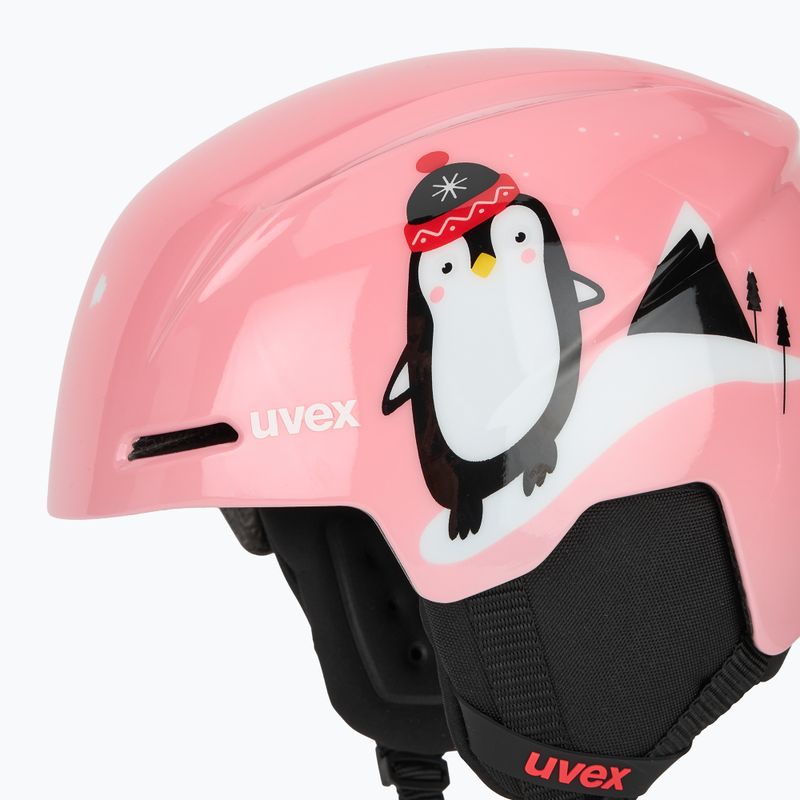 Kask narciarski dziecięcy UVEX Viti Set + gogle Speedy Pro pink penguin/lasergold lite 7