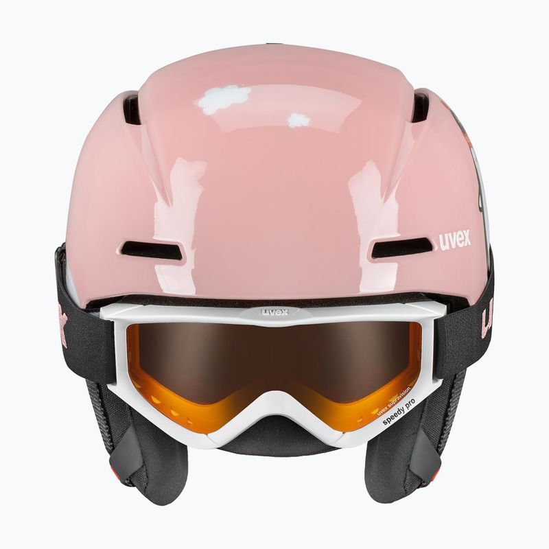 Kask narciarski dziecięcy UVEX Viti Set + gogle Speedy Pro pink penguin/lasergold lite 2