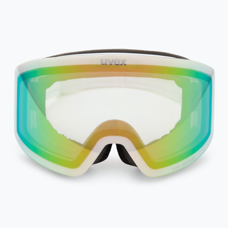Gogle narciarskie UVEX Provoqe V white matt/vario green mirror 2