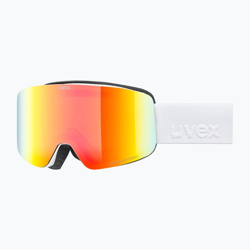 Gogle narciarskie dziecięce UVEX Pwdr FM white matt/mirror rainbow/green/clear