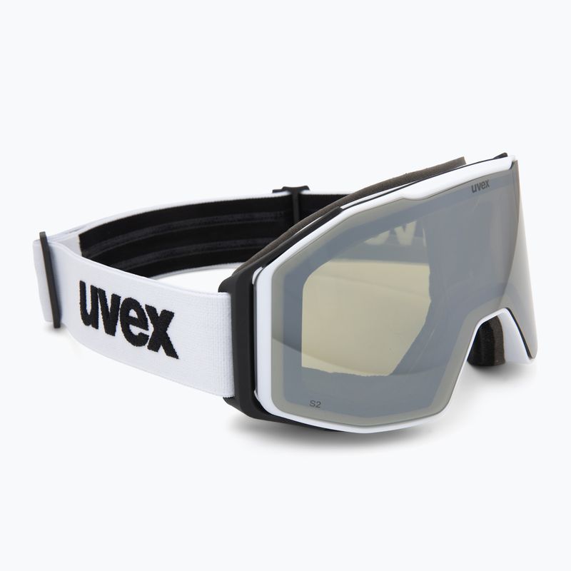 Gogle narciarskie UVEX Gravity FM white matt/mirror silver/green/clear
