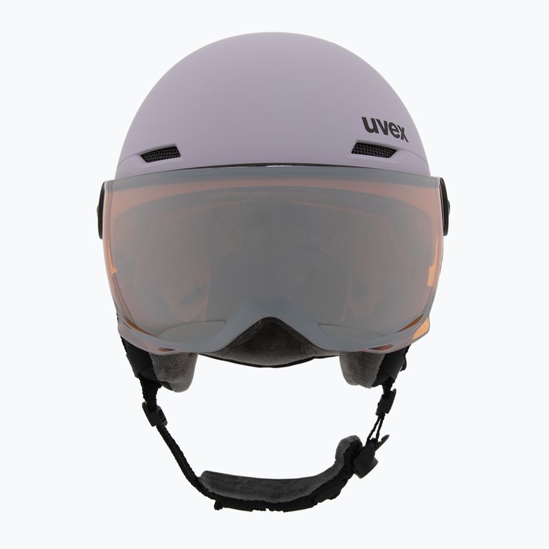 Kask narciarski dziecięcy UVEX Rocket Visor Jr cool lavender abstract matt/mirrorsilver/lasergold 2
