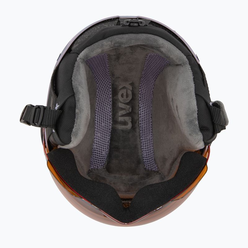 Kask narciarski dziecięcy UVEX Rocket Visor Jr cool lavender abstract matt/mirrorsilver/lasergold 5