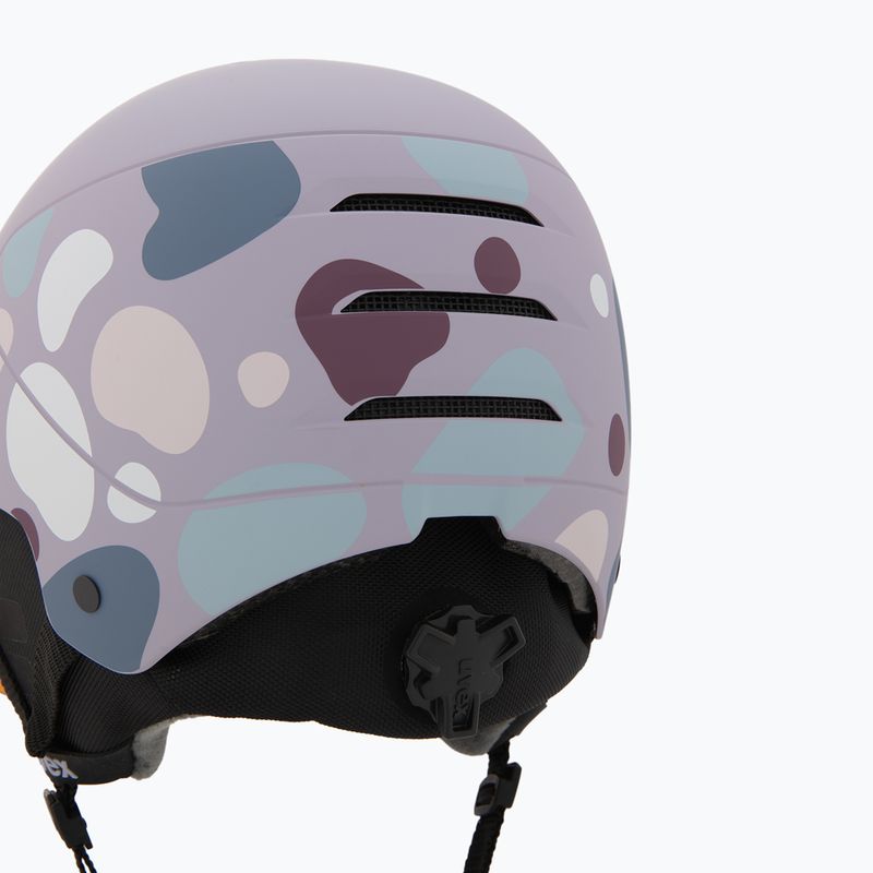 Kask narciarski dziecięcy UVEX Rocket Visor Jr cool lavender abstract matt/mirrorsilver/lasergold 8