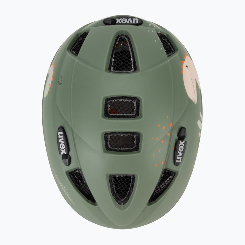 Kask rowerowy dziecięcy UVEX Kid 2 CC sage green dino matt 6