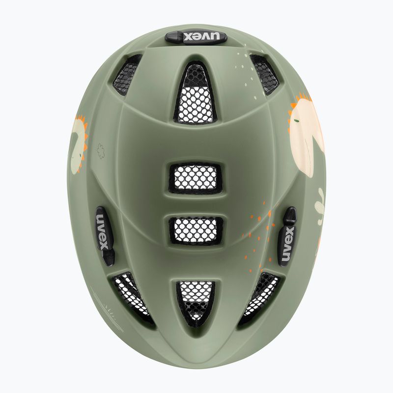 Kask rowerowy dziecięcy UVEX Kid 2 CC sage green dino matt 4