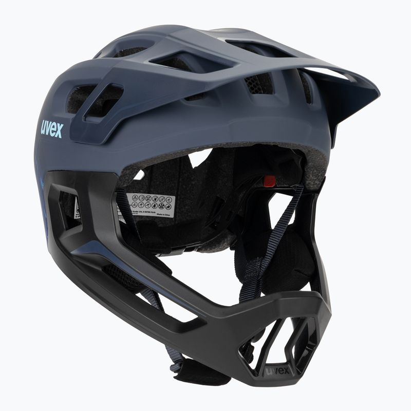 Kask rowerowy dziecięcy UVEX React Fullface Jr dusk blue matt