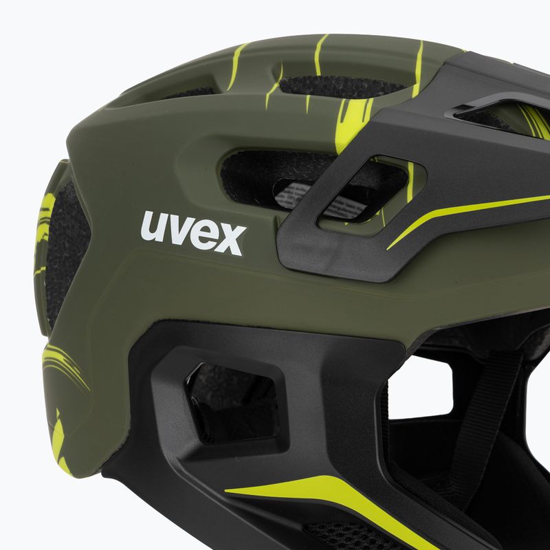 Kask rowerowy dziecięcy UVEX React Fullface Jr dark olive matt 7