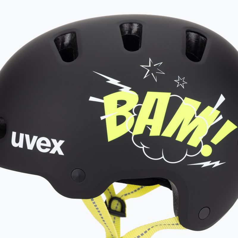 Kask dziecięcy UVEX Kid 4 Style bam black/lime matt 7