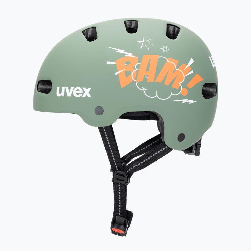 Kask dziecięcy UVEX Kid 4 Style bam moss green/papaya matt 3