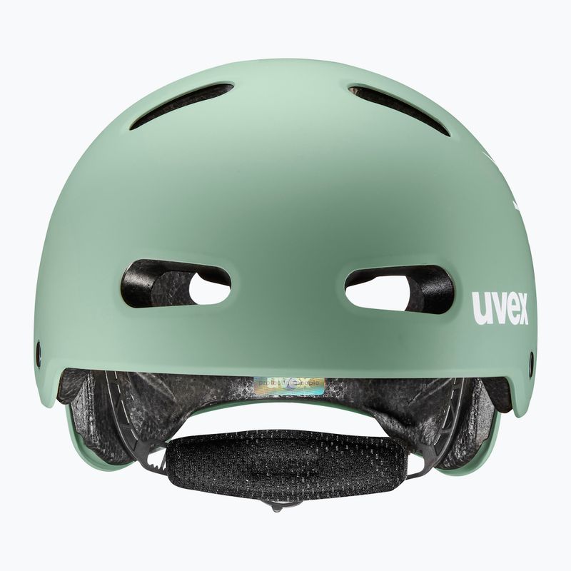 Kask dziecięcy UVEX Kid 4 Style bam moss green/papaya matt 2