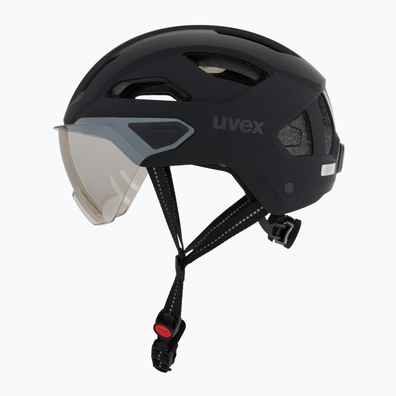 Kask rowerowy UVEX Stride Visor black matt/lite mirror silver 3